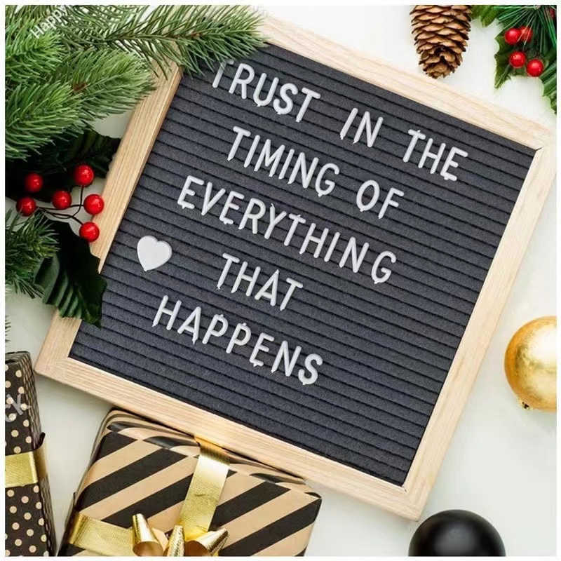DIY Letter Board Wooden Decoration Message Board Changeable Symbol ...