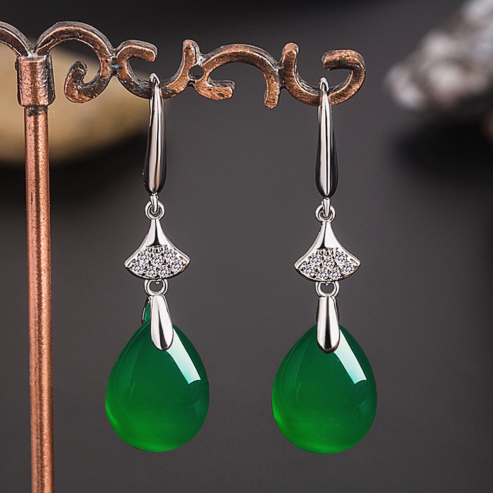 Green Palm Leaf Dangle Earrings for Women Girls Lightweight Resin