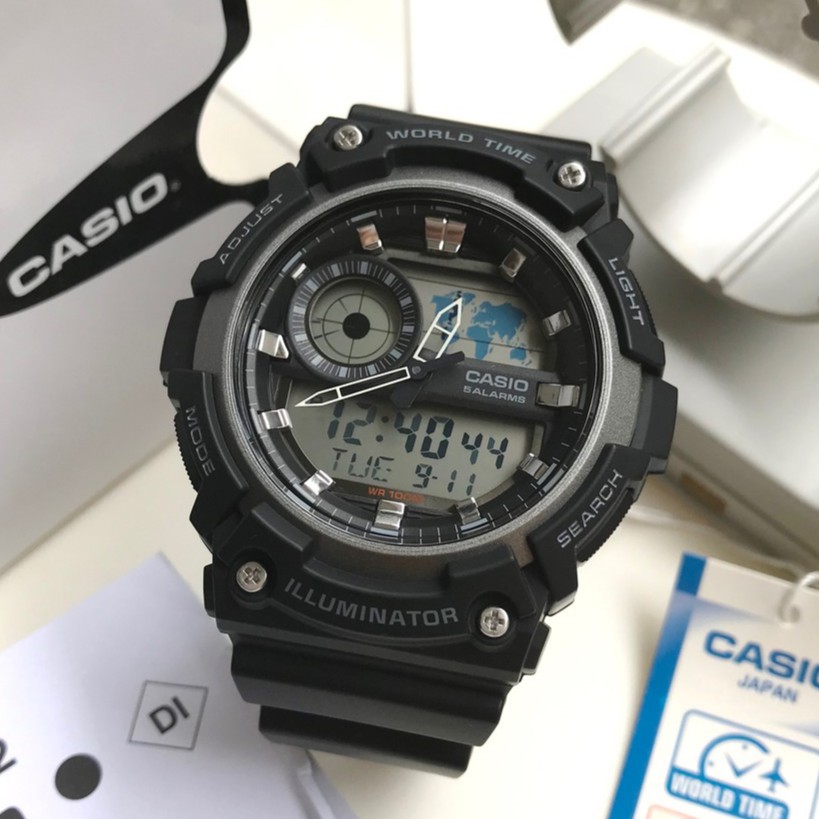 Original Casio Watch Aeq200w 1av Black Aeq200 Shopee Philippines 7529