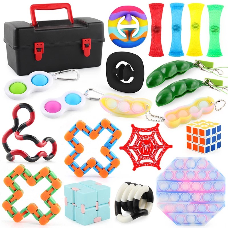 Pack De 30 Juguetes Fidget Antiestrés – 11 Modelos Diferentes Para Calmar La Ansiedad Y Mejorar La Concentración En Adultos Y Niños, Regalo Versátil Para Cumpleaños