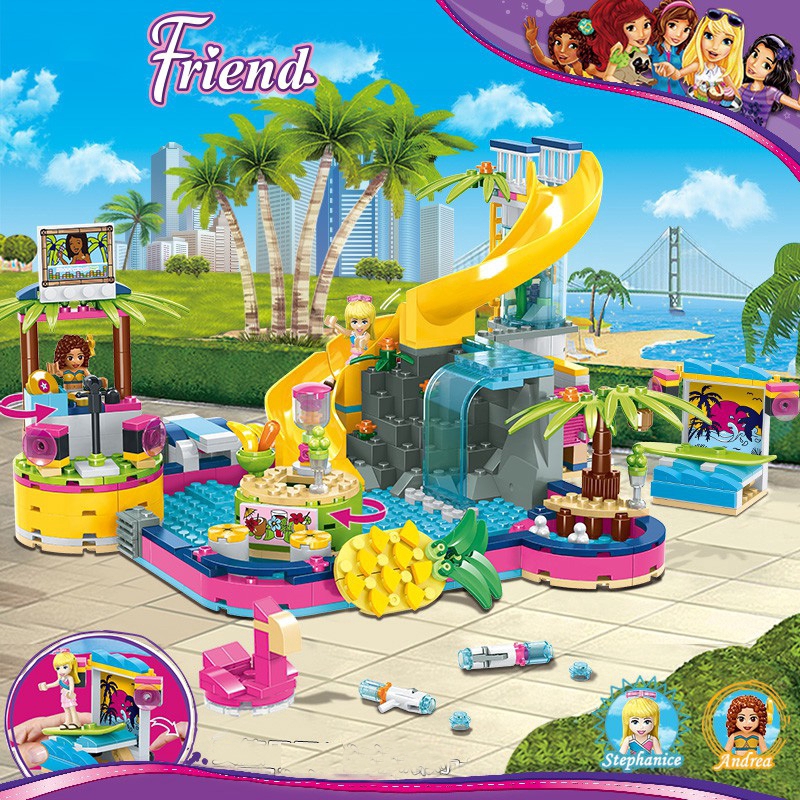 552PCS Andrea Pool Party girl series Building Blocks compatible ...