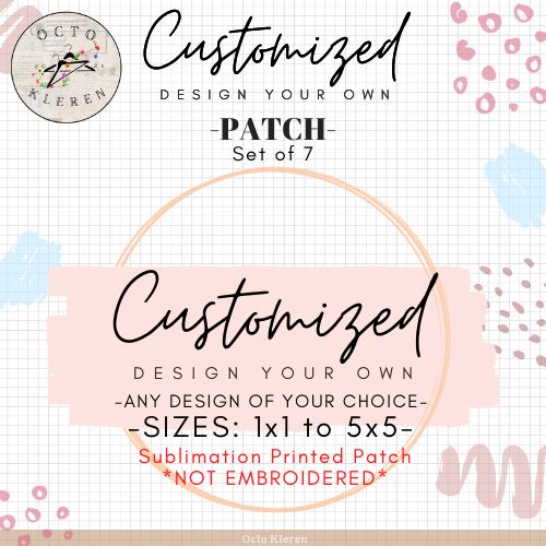 Customized/Personalized Iron on Patches Set (10pcs) Printed Patch