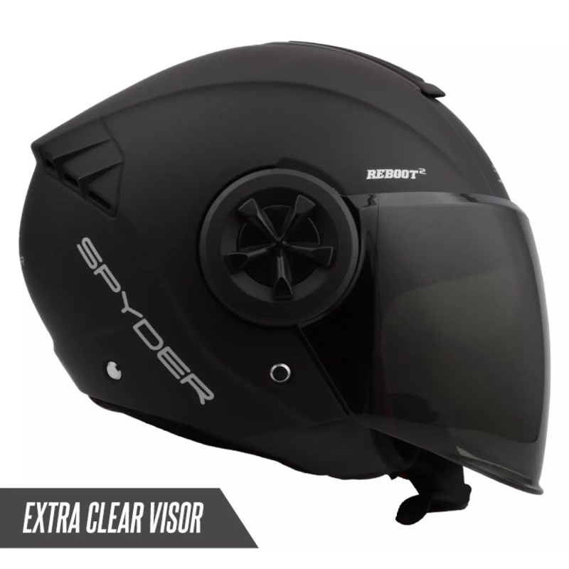 Spyder Reboot 2.0 Half Face Helmet Mono Colors (Free Visor) Shopee