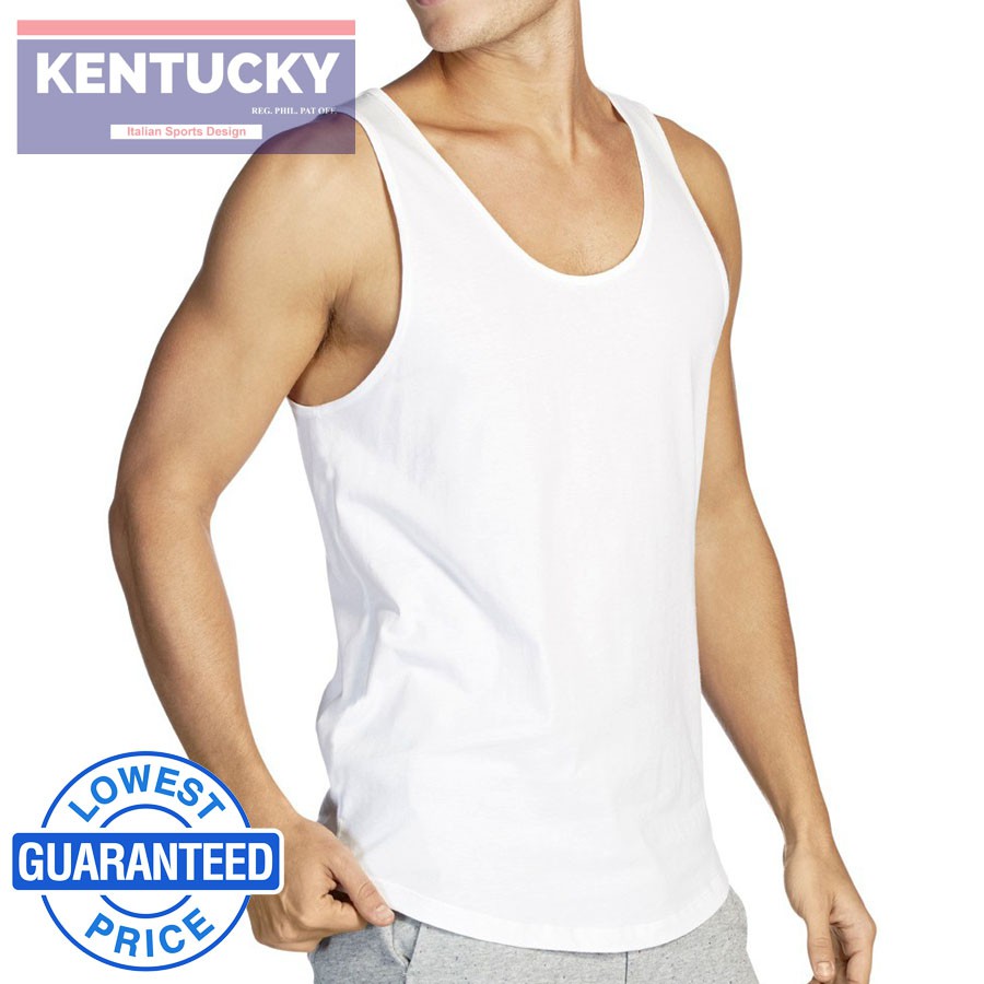 Kentucky Plain White Cotton Sando Tank for Adult Men Set of 3pcs. per ...