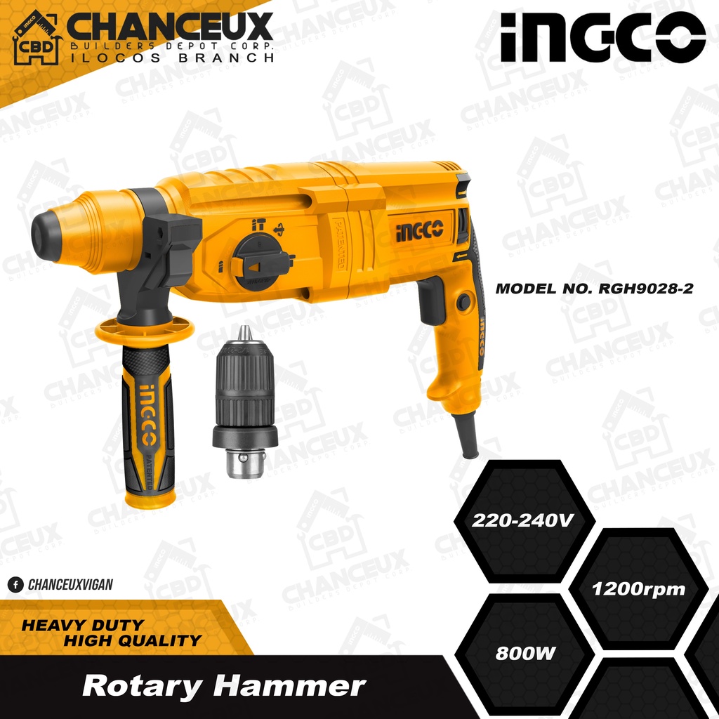 RGH90282 INGCO ROTARY HAMMER 800W (W/CHUCK) Shopee Philippines