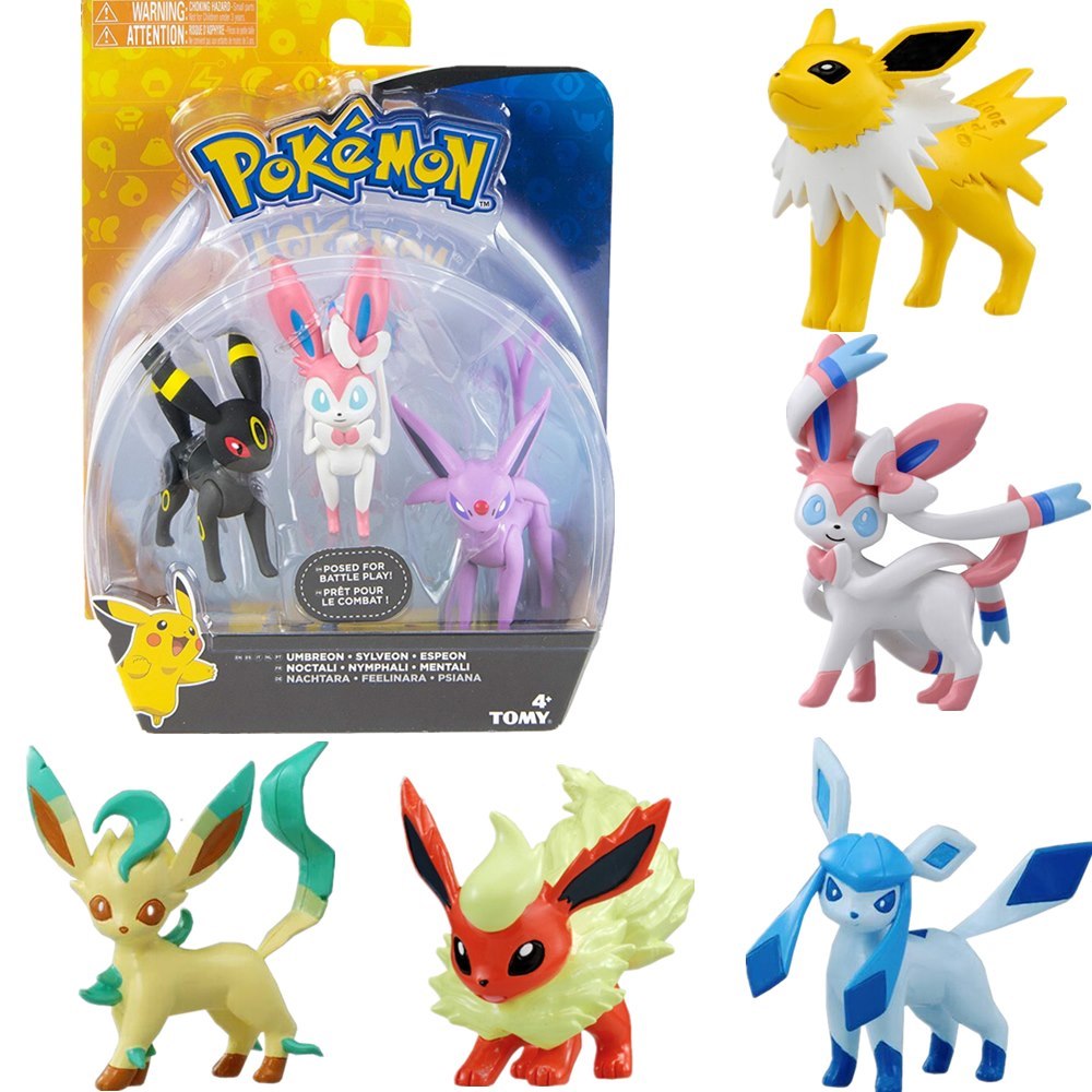 Pokémon Trio Umbreon, Sylveon & Espeon Evoluções Eevee - Takara