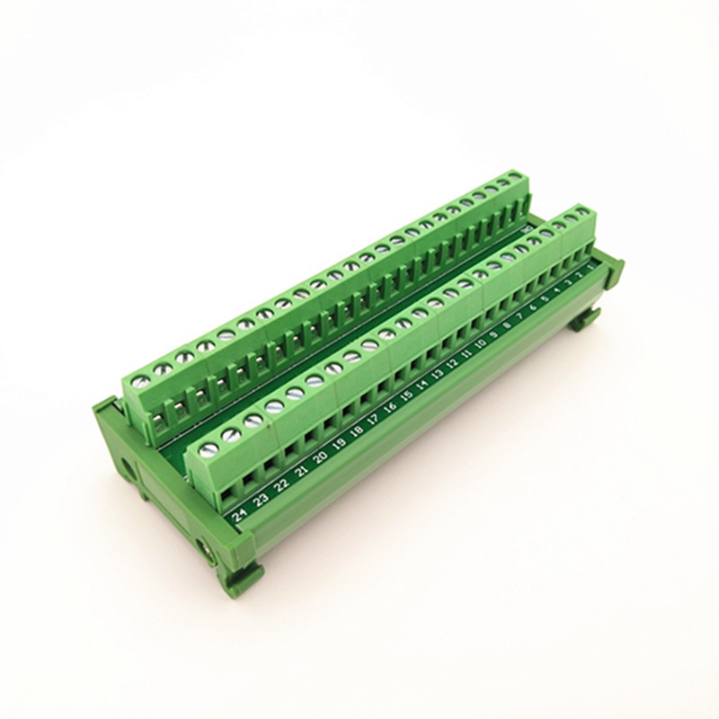 Din Rail Mount 24a/400v 24 Position Screw Terminal Block Distribution