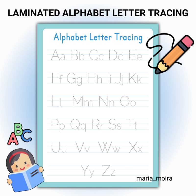 ALPHABET LETTER TRACING A4 Laminated Capital and Small Letters