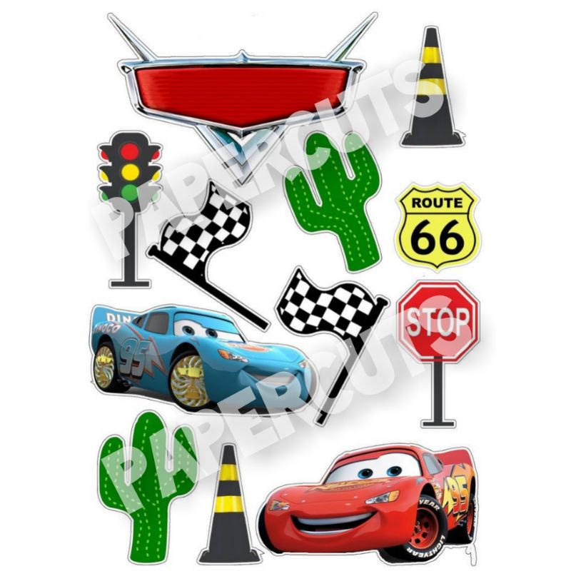 CUSTOMIZED PRINTED CAKE TOPPER CARS LIGHTNING MCQUEEN PERSONALIZED PRINTED CARS MCQUEEN CAKE TOPPER