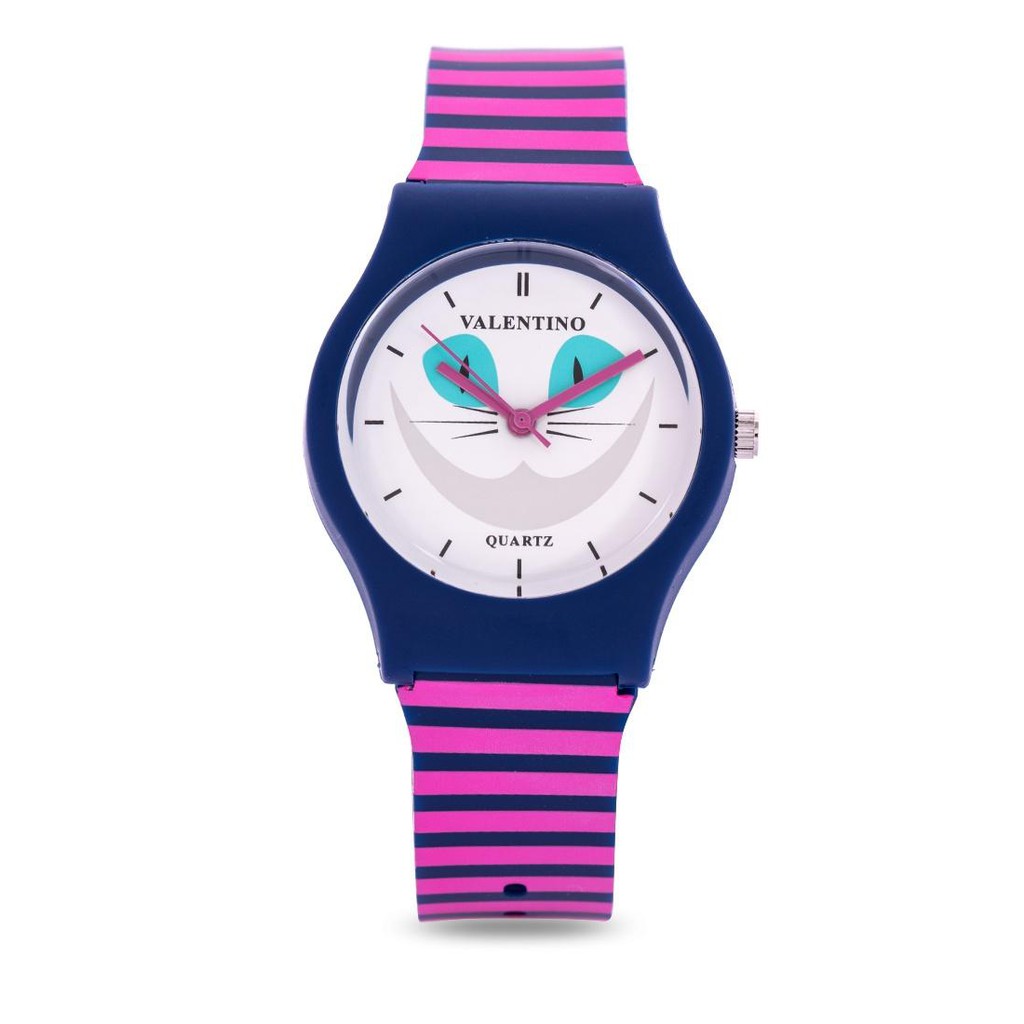 Valentino Watch for Women 20122210 CAT DIAL Pink Plastic Strap