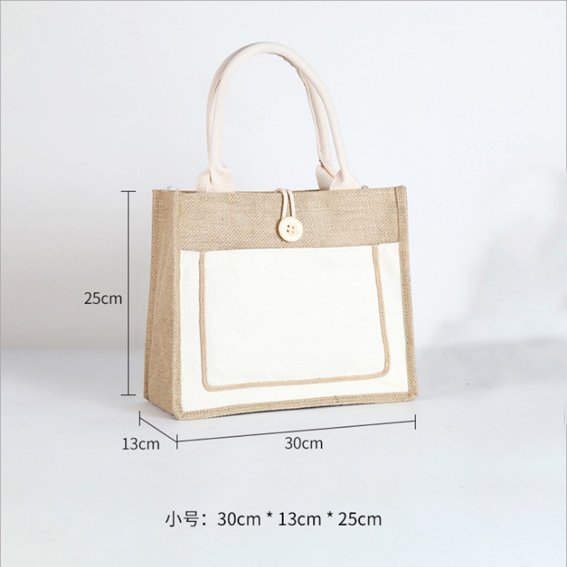 Eco Friendly Abaca Tote Bag Linen Jute Burlap Shoulder Bag Reusable ...