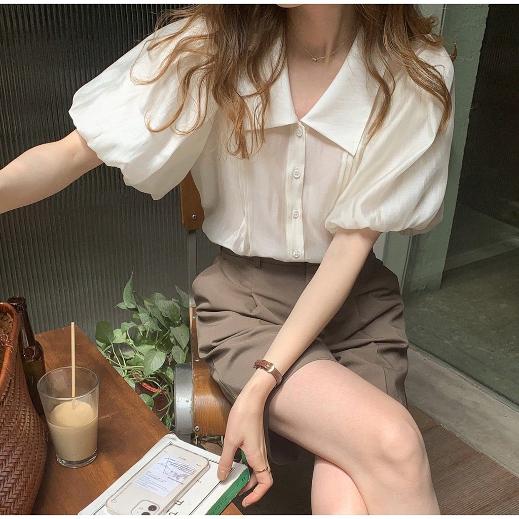 ShortSleeved Chiffon Shirt For Women Doll Collar 2022 Summer New