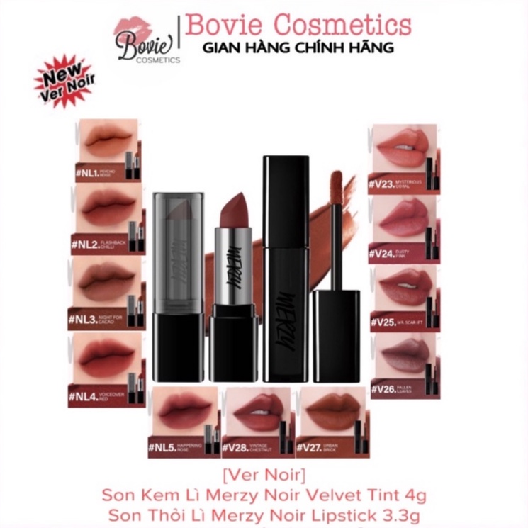 Merzy Noir Velvet Tint 4g + Merzy Noir Lipstick 3.3g | Shopee Philippines