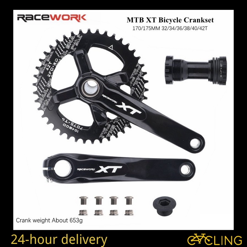 RACEWORK XT Bicycle Crankset Mtb Cranks 104BCD Chainring 32/34/36/38T