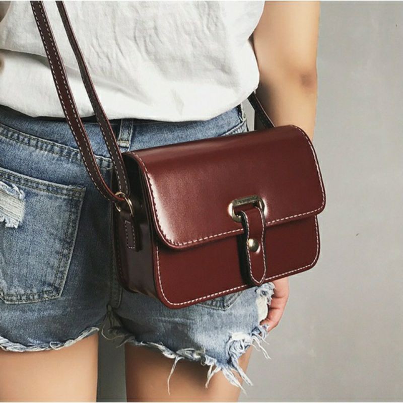 Vintage Leather Sling Bag For Women Shopee Philippines