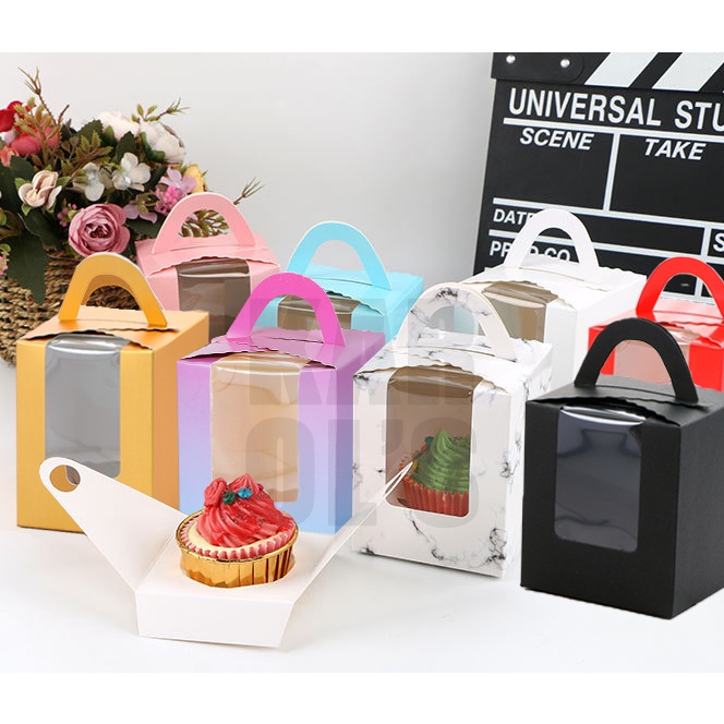 Pastry Box Single Solo Cupcake Box Cookies Boxes Individual Box with ...