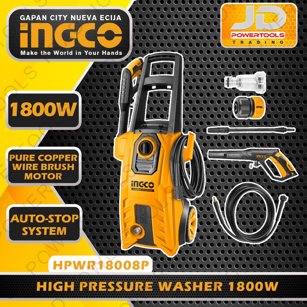 Ingco High Pressure Washer 1800W HPWR18008P Shopee Philippines
