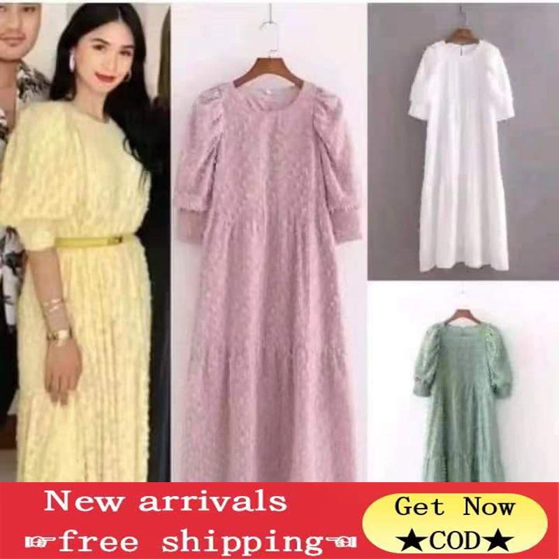 （In stock）COD7011 Maxi Pastel Plus size Dress (FIT TO XL) | Shopee ...