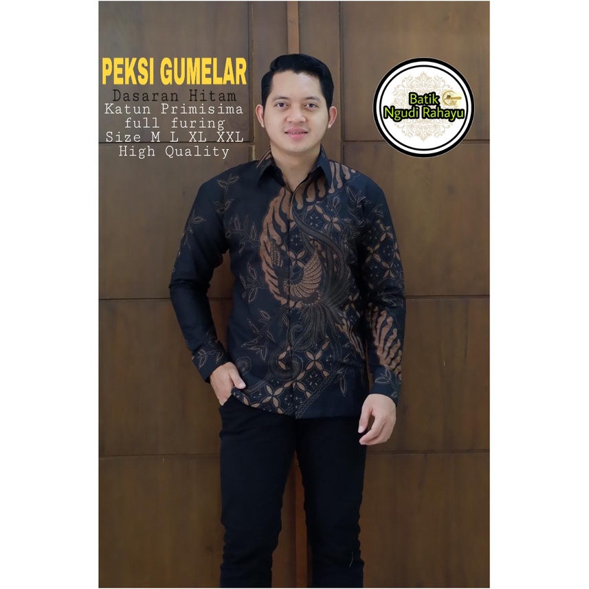 KEMEJA UNGU KATUN Men's BATIK GuI RAHAYU SOLO BATIK Shirt Men Long ...