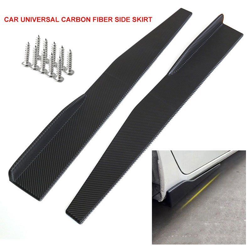 Car Side Skirt 75cm Universal Carbon Fiber Fashion Black Diffuser