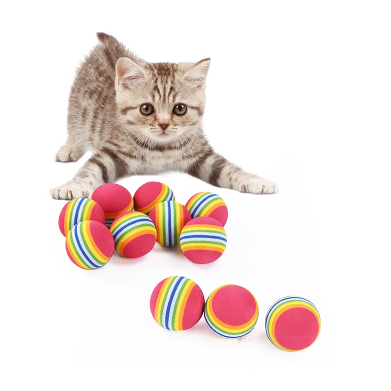 2021 Hot Sell SMALL Colorful Ball Interactive Pet Cat Dog Chew Toy