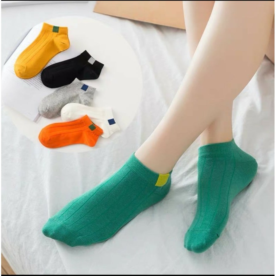 (Set of 10 ) 10 colors ANKLE socks Pair. Please swipe pictures for more ...