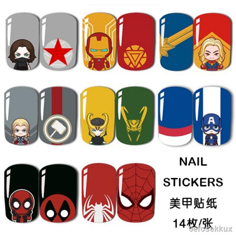 Marvel Nail Stickers Nail Stickers Avengers 4 Iron Man SpiderMan