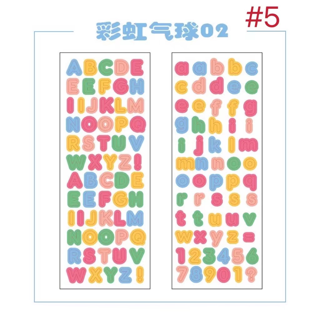 Candy Color Number and Letter PVC sticker | Shopee Philippines