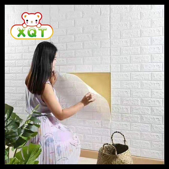 XQT Big Size 70x77CM 3D Wallpaper PE Foam DIY Waterproof Adhesive Wall ...