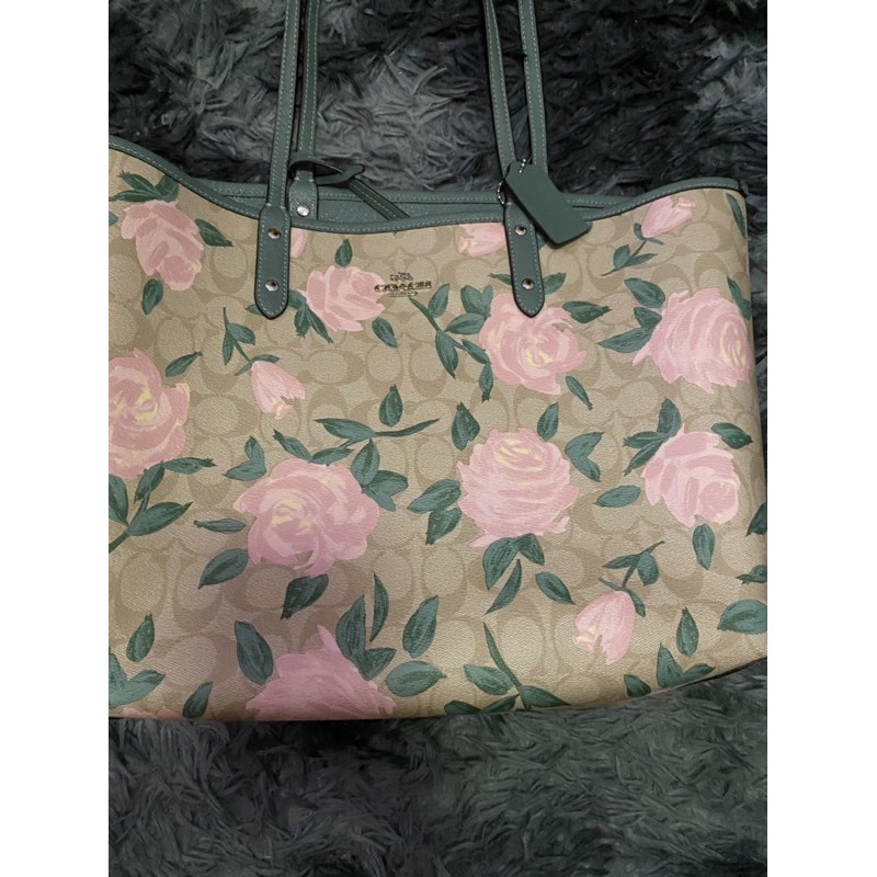 Coach, Bags, Green Reversible Coach Tote