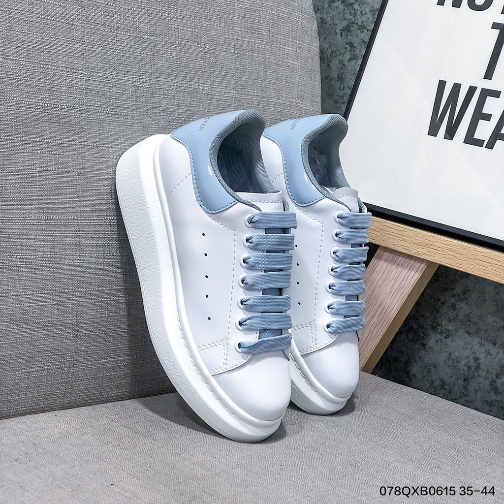 Alexander McQueen Low cut Casual Thick Sole Soft White Shoes Sneakers For Men and Women White Blue Shopee Philippines