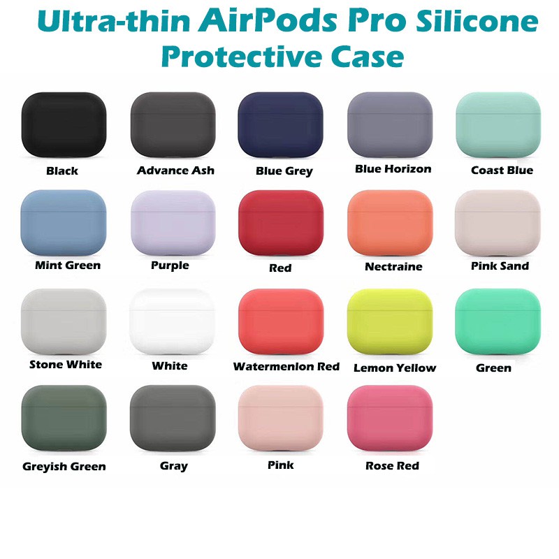 Ultra-Thin AirPods Pro Case Multi-color Silicone Airpods Case Skin  Cover Protective Shockproof Full Cover Casing