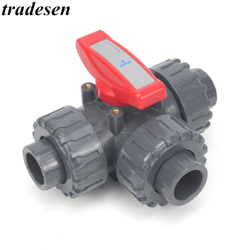 1pcs PVC T L Type Inner 20-50mm 3 Way Union Ball Valve Multiple Control ...