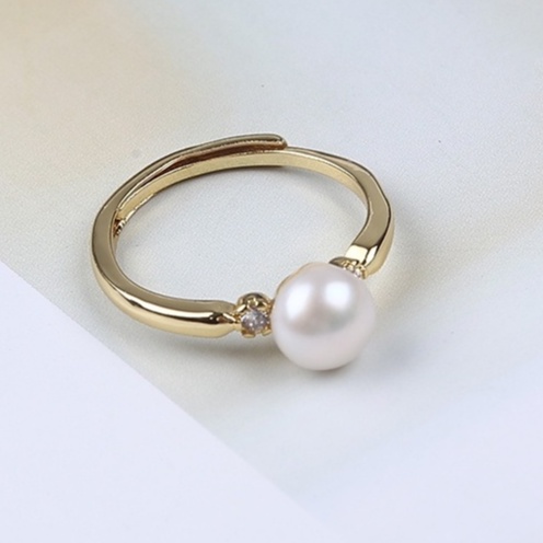 freshwater pearl rings korean style inlaid pearl ring | Shopee Philippines