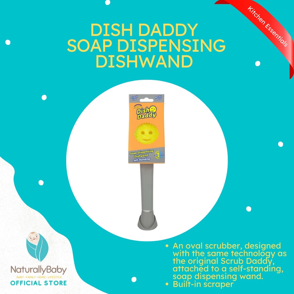 Scrub Daddy Dish Daddy SelfStanding Soap Dispensing Dishwand Gray