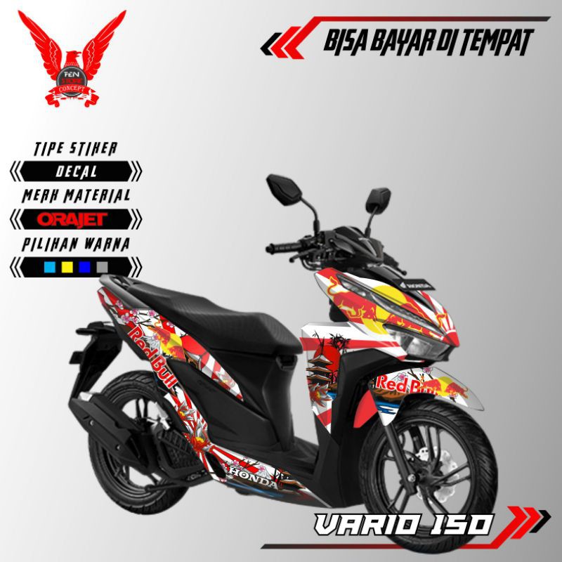 Decal Sticker Honda Vario 150125 Red Bull Decal Vario Sticker ...