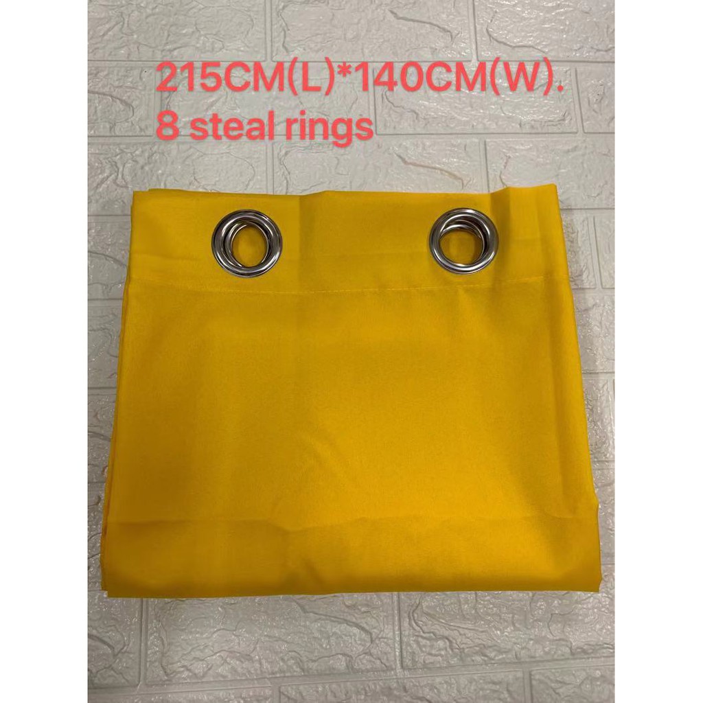 1PC 7feet Plain Curtain with 8 Steal rings DIY combination For window ...