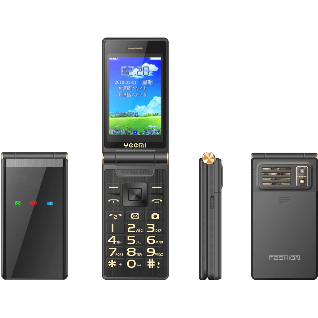 YEEMI M2+ 4G LTE Flip Mobile Phone With 2.84 inch Double Screen Big ...