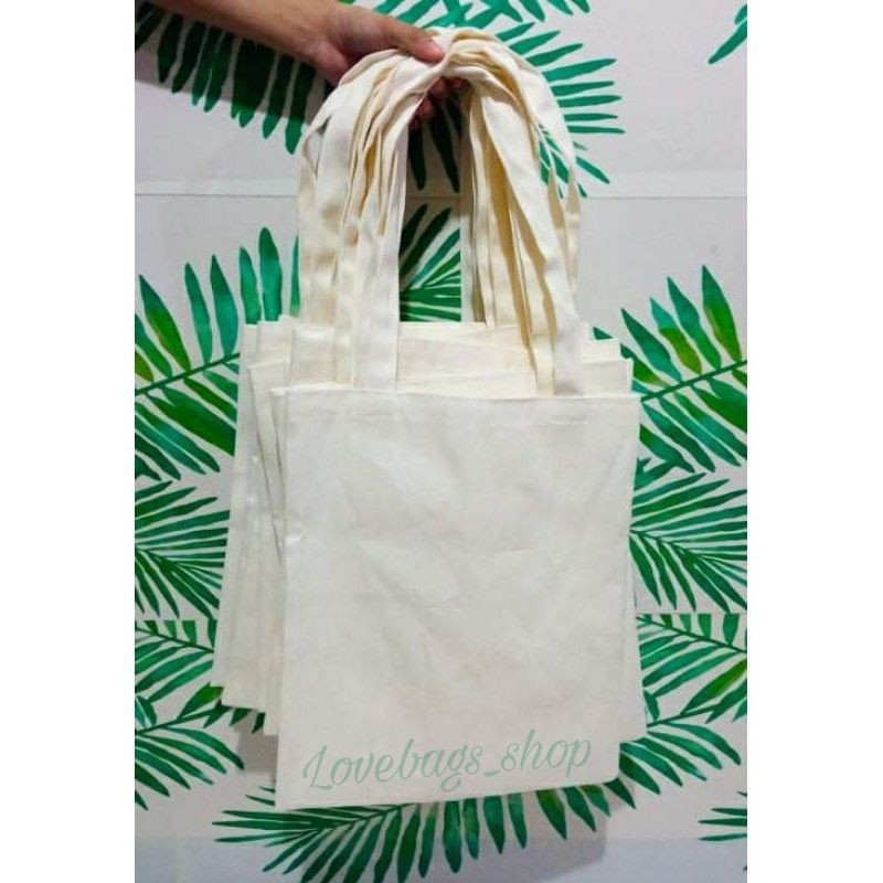 Plain Canvas Flat Tote Bag with Zipper Katsa