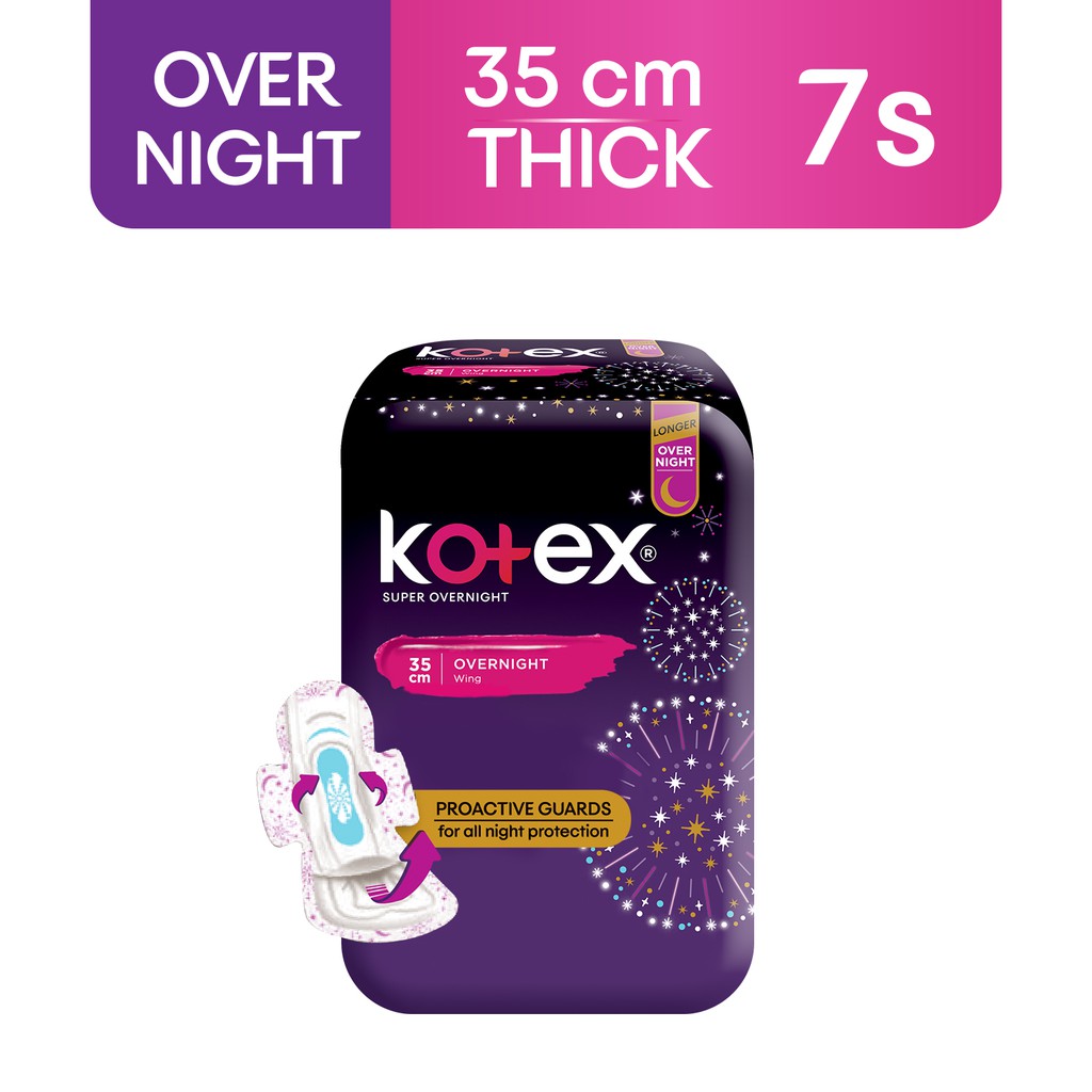 Kotex Super Overnights Feminine Pads 35cm 7 Pads Shopee Philippines