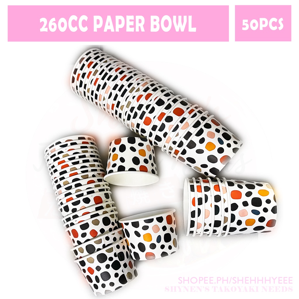 [50pcs] 260cc Paper Bowl marble design or plain | Shopee Philippines