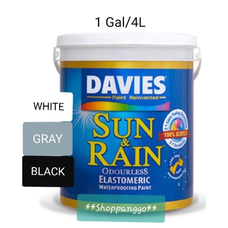 Davies Sun & Rain WHITE/GRAY/BLACK GALLON for cement Shopee Philippines