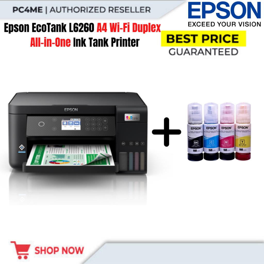 Epson Ecotank L6260 A4 Wi Fi Duplex All In One Ink Tank Printer Shopee Philippines 4307