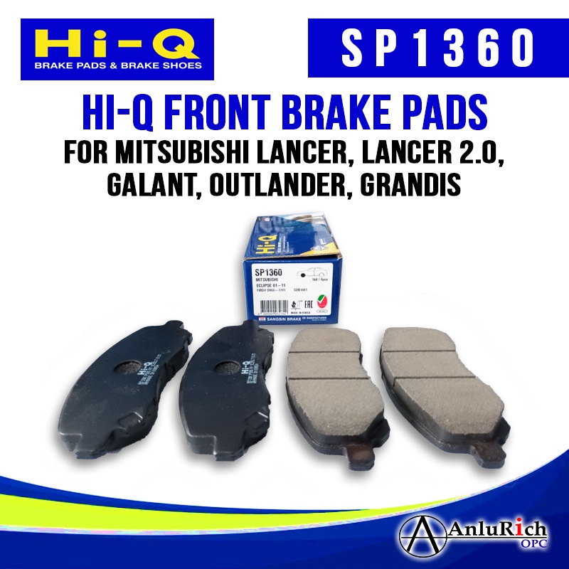 Hi-Q FRONT BRAKE PADS for Mitsubishi Lancer, Lancer 2.0, Galant ...