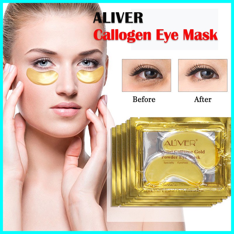 Monikoandaliver 24k Gold Collagen Eye Mask Anti Aging Dark Circles Removal Skin Care Eye Masks 7374