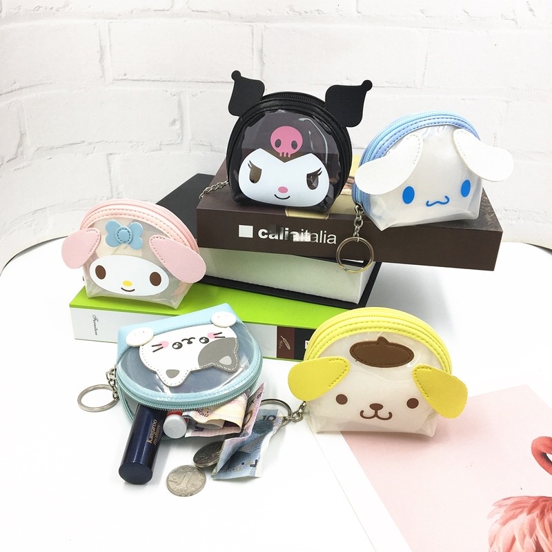 Cute Coin Purse PVC Cartoon KT Melody Kuromi Dinosaur LinaBell Stella ...