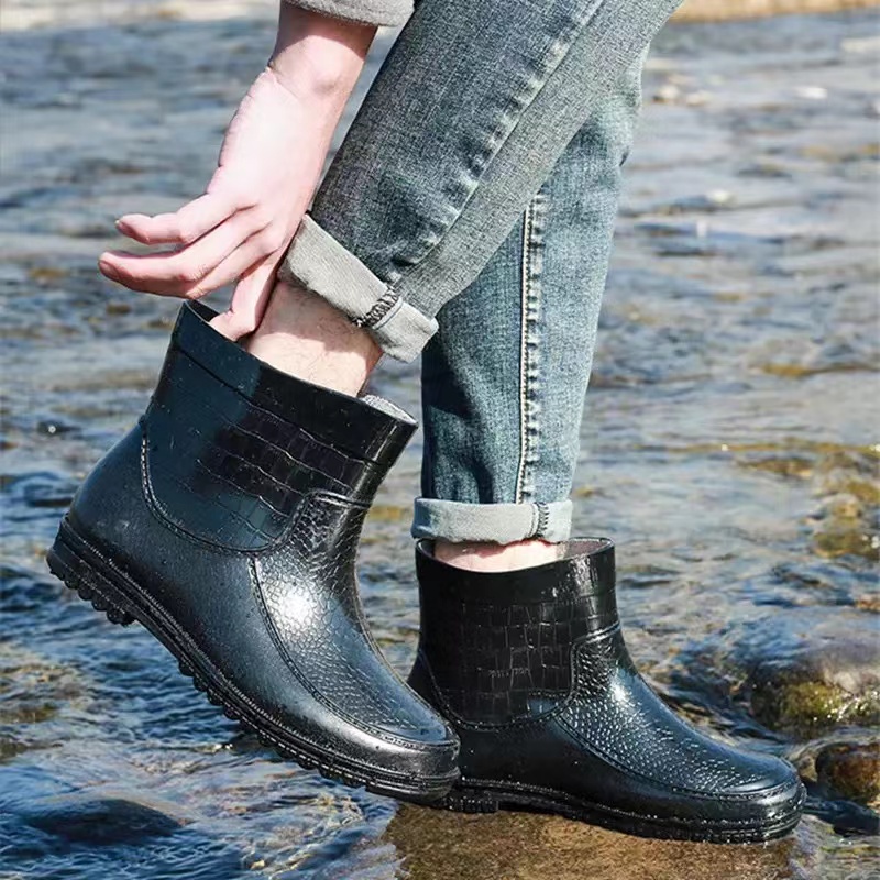 Mens low outlet top rain boots