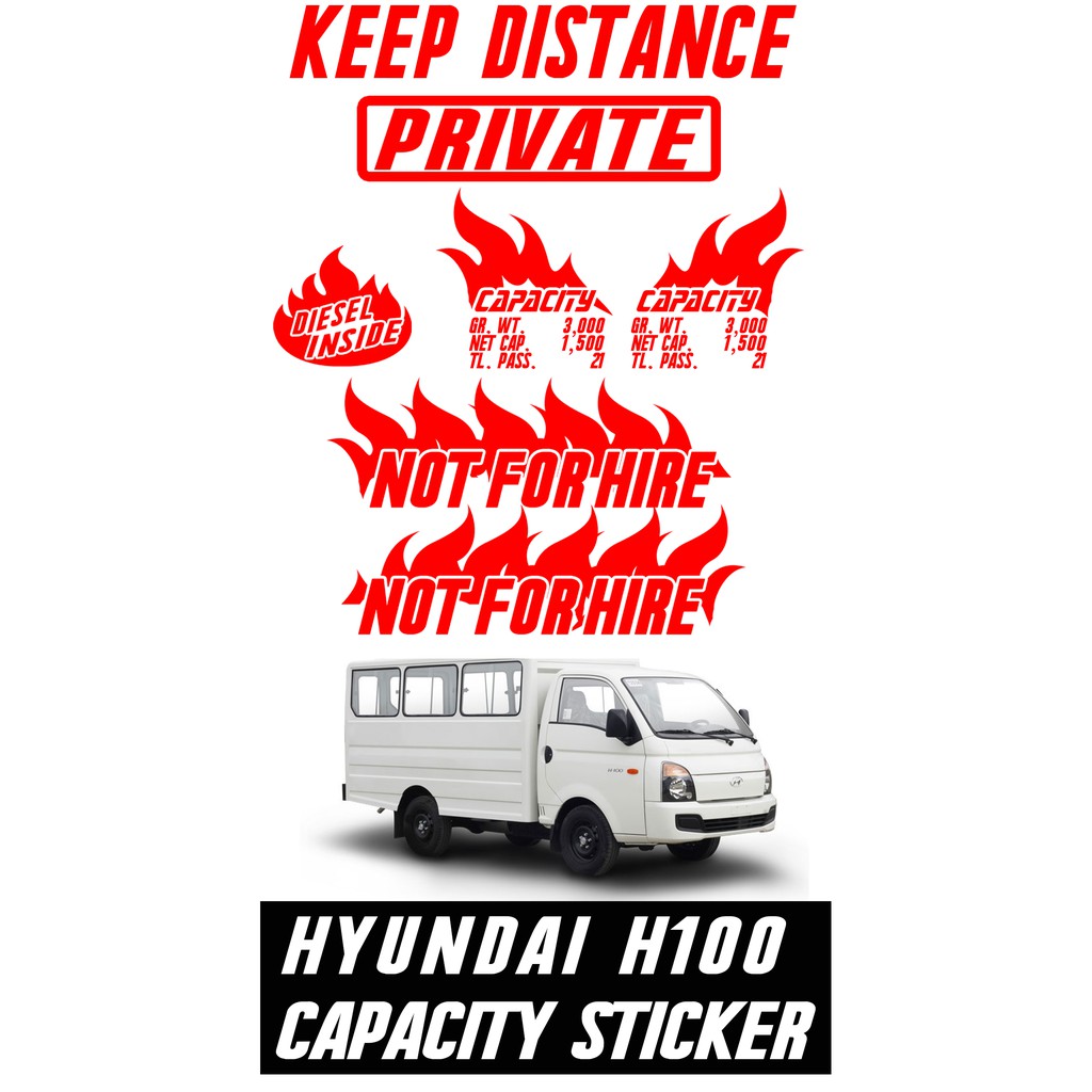 hyundai h100 capacity set sticker | Shopee Philippines