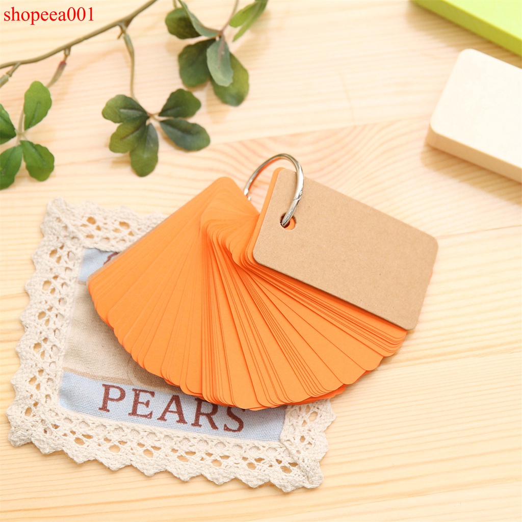SHOPEEA001 1 Packs Flash Cards Blank Study Cards with Binder Ring Mini ...