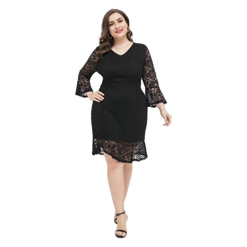 Romantic New Plus Size Lace Dress Dating Dress Formal Wedding Party ...
